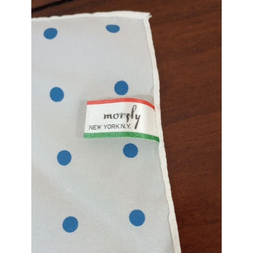 Morsly Red, White, And Blue Polyester Diagonal Dot Bandana Scarf, Vintage!
